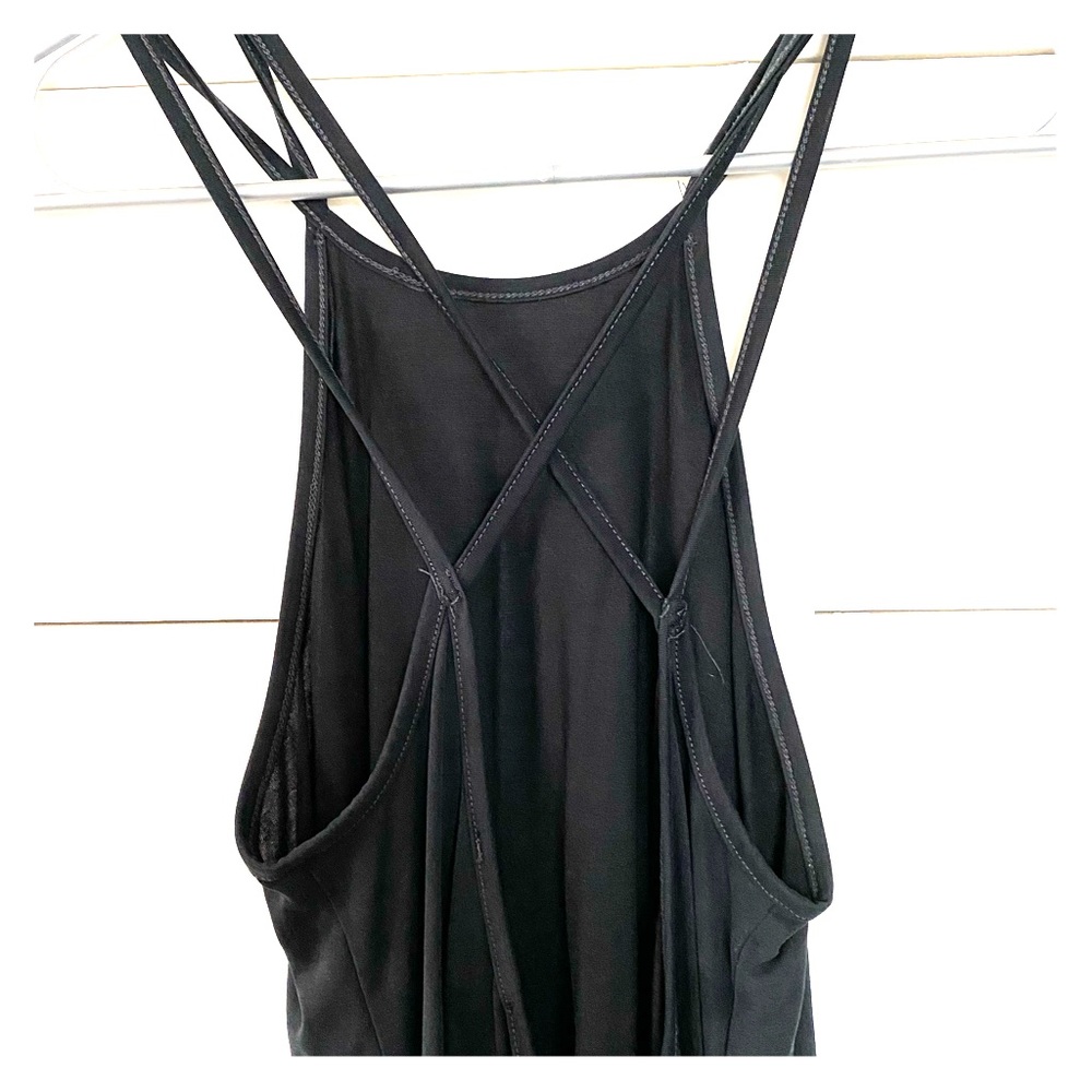 Slate gray open back dress